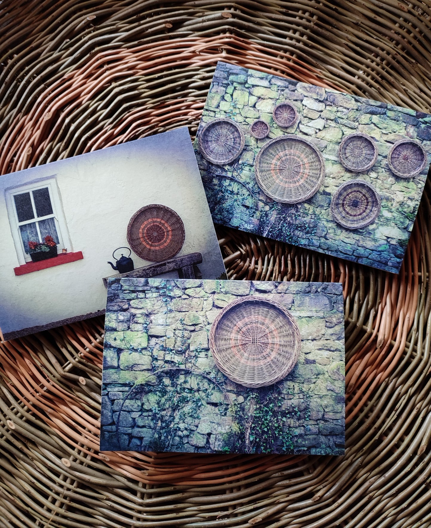 A5 Greetings Card. Traditional Irish Baskets.